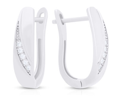 Kolczyki srebrne z cyrkoniami angielskie zapięcie