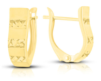 Złote kolczyki na angielskim zapięciu pr.585