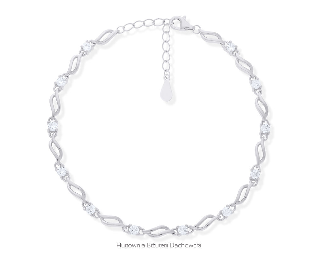 Bransoletka srebrna z cyrkoniami pr.925