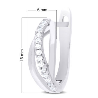 Kolczyki srebrne angielskie z cyrkoniami pr.925 - 2