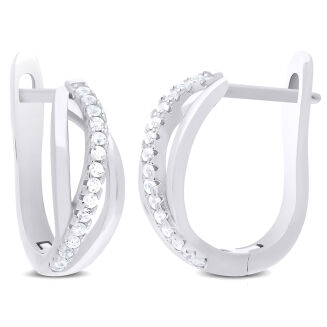 Kolczyki srebrne angielskie z cyrkoniami pr.925 - 3