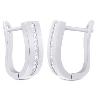 Kolczyki srebrne angielskie z cyrkoniami pr.925 - 3