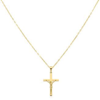 Zawieszka złota 585 krzyż z Jezusem - 3