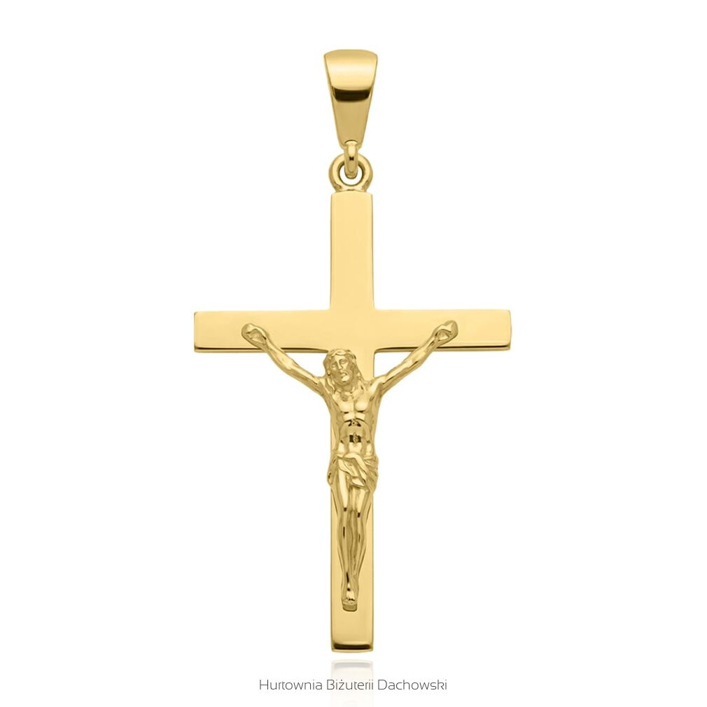 Zawieszka złota 585 krzyż z Jezusem