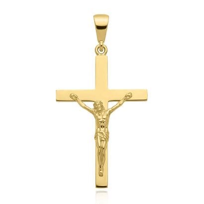 Zawieszka złota 585 krzyż z Jezusem