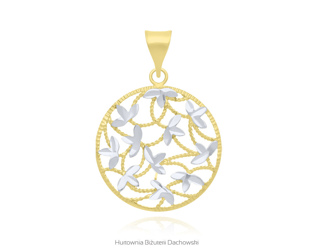 Zawieszka złota 585 dwu kolorowe złoto