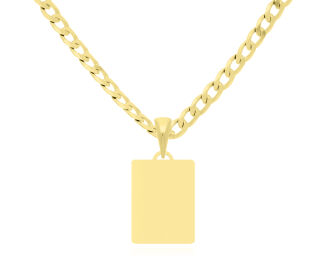 Zawieszka srebrna pozłacana blaszka gładka - 3