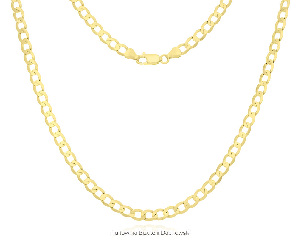 Łańcuszek złoty 585 męski szeroki Pancerka