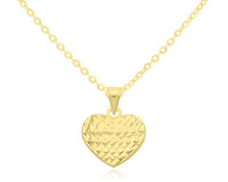 Złota zawieszka serce diamentowane pr.585 - 3