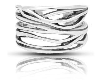 Pierścionek srebrny regulowany szeroki pr.925 - 2