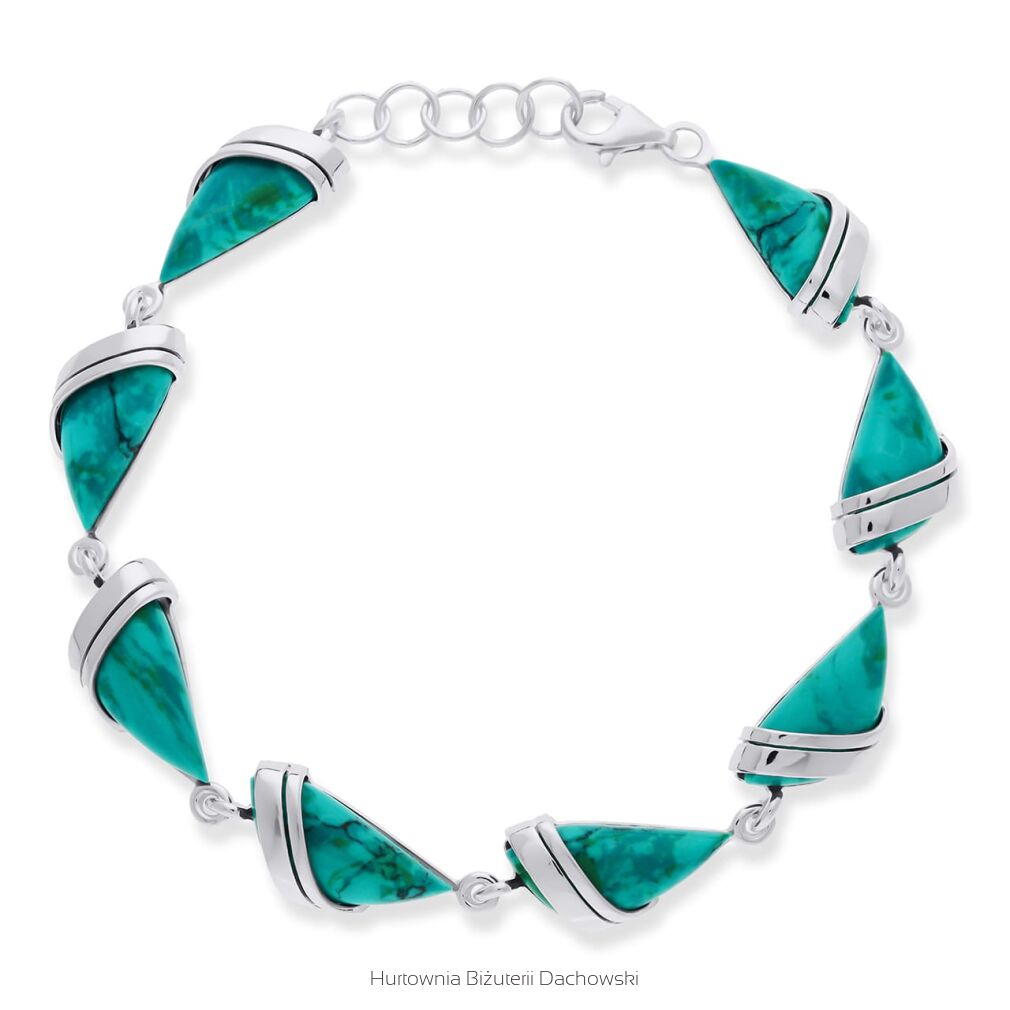 Bransoletka srebrna 925 z chryzokolą