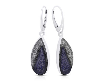 Kolczyki srebrne wiszące z Nocą Kairu pr.925