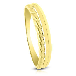 Złoty pierścionek podwójny gładki pr.585