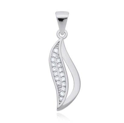 Zawieszka srebrna 925 z cyrkoniami smukła fala