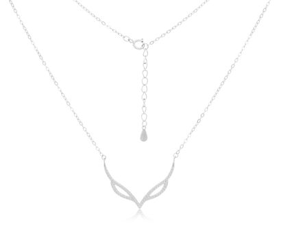 Naszyjnik srebrny elegancki wzór cyrkonie pr.925