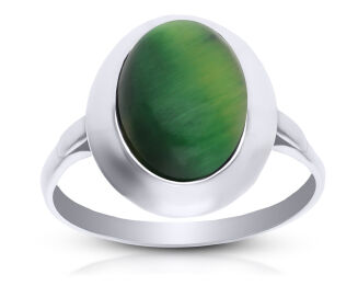 Pierścionek srebrny z naturalnym Tygrysim Okiem - 2