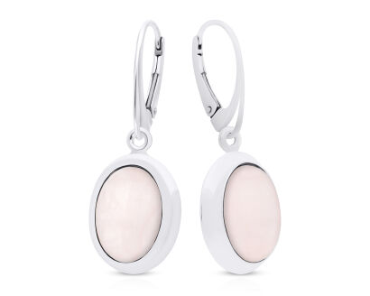 Kolczyki srebrne wiszące z naturalnym Kwarcem