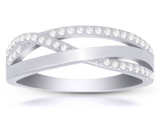 Pierścionek srebrny 925 z cyrkoniami - 2