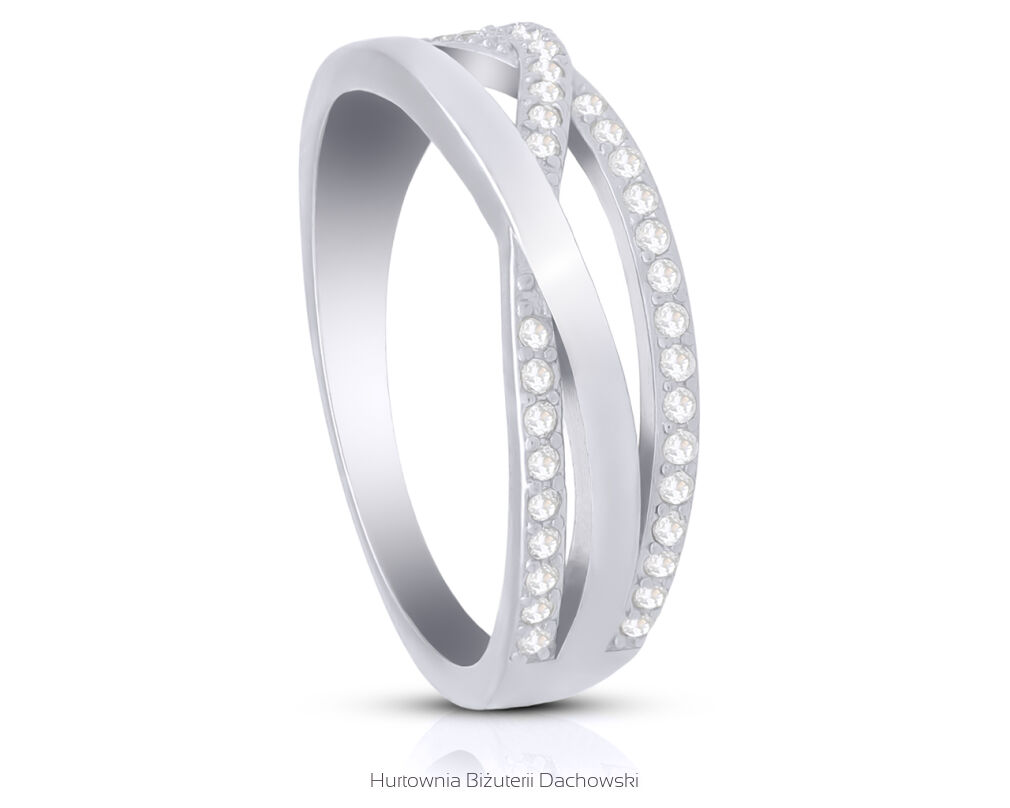 Pierścionek srebrny 925 z cyrkoniami