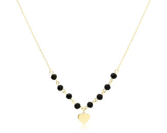 Naszyjnik srebrny pozłacany serce cyrkonie - 3