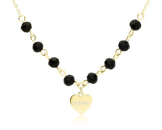 Naszyjnik srebrny pozłacany serce cyrkonie - 4