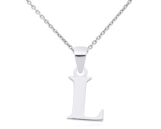 Srebrna literka L zawieszka gładka pr.925 - 3