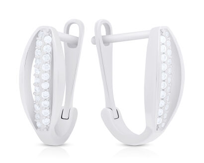 Kolczyki srebrne angielskie z cyrkoniami pr.925