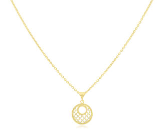 Złota zawieszka z białym złotem pr.585 - 2