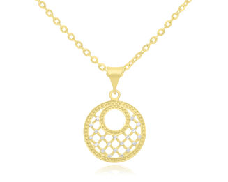 Złota zawieszka z białym złotem pr.585 - 3