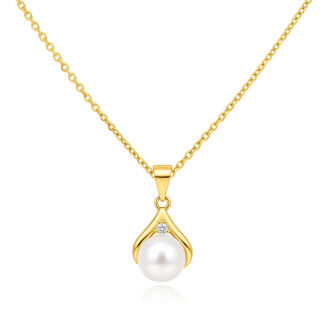 Zawieszka srebro 925 pozłacana elegancka z perłą - 4