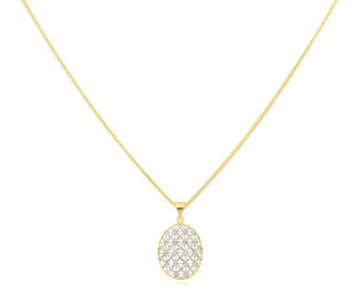 Zawieszka złota 585 diamentowana dwu kolorowa - 2