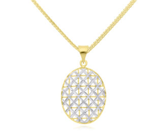 Zawieszka złota 585 diamentowana dwu kolorowa - 3