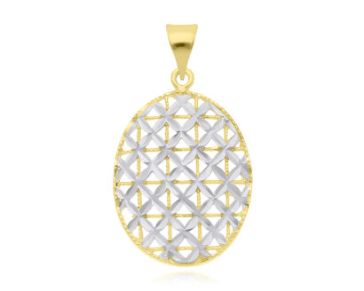 Zawieszka złota 585 diamentowana dwu kolorowa