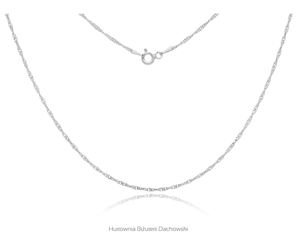 Srebrny łańcuszek splot singapur damski pr.925