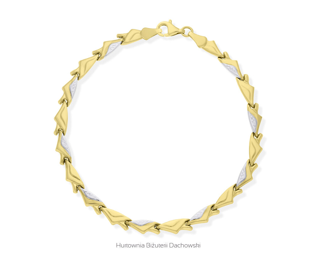 Bransoletka złota 585 dwa kolory złota