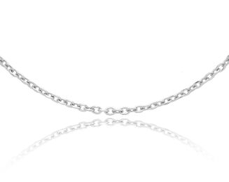 Srebrny łańcuszek damski o splocie ankier - 2