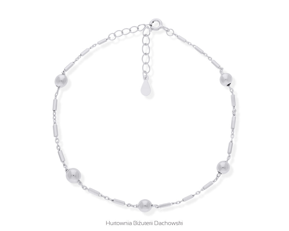 Bransoletka srebrna z gładkimi kuleczkami pr.925
