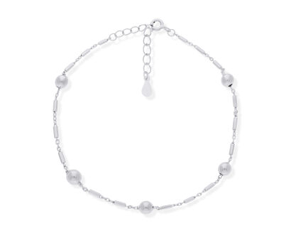 Bransoletka srebrna z gładkimi kuleczkami pr.925