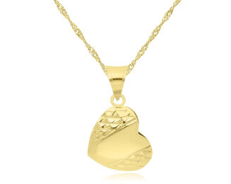Złota zawieszka serce diamentowane pr.585 - 2