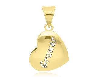 Złota zawieszka serce diamentowane pr.585 - 3