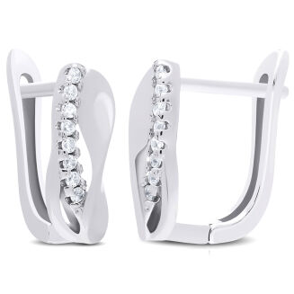 Kolczyki srebrne angielskie zapięcie cyrkonie 925 - 3