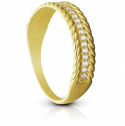 Złoty pierścionek ozdobiony cyrkoniami pr.585