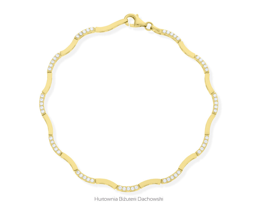 Bransoletka złota 585 z cyrkoniami