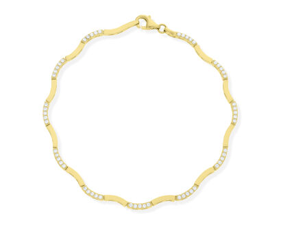 Bransoletka złota 585 z cyrkoniami