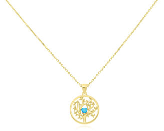 Zawieszka srebrna złocona drzewko opal pr.925 - 2