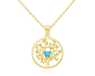 Zawieszka srebrna złocona drzewko opal pr.925 - 3