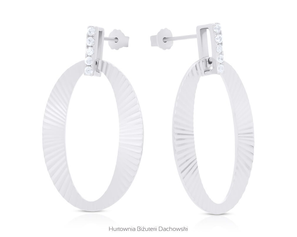 Kolczyki srebrne wiszące błyszące sztyfty pr.925