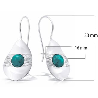 Kolczyki srebrne 925 z chryzokolą wiszące - 3