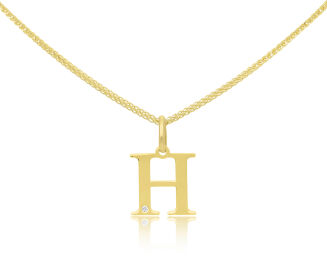 Złota Literka H z Brylantem pr.585 - 2