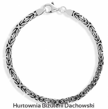 Bransoletka męska srebrna królewski splot